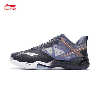 李宁音爆OP男子羽毛球专业比赛鞋AYZQ009 黑/灰/金-6 43.5 