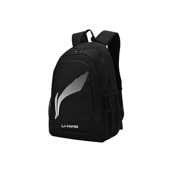 李宁（LI-NING）羽毛球拍包大容量多功能轻便耐用旅行运动双肩背包书包 黑色