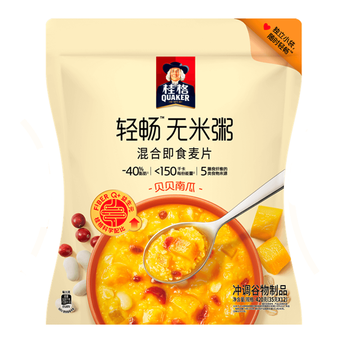 桂格（QUAKER）轻畅无米粥420克（35g*12袋）贝贝南瓜味 添加白芸豆 蔬菜麦片