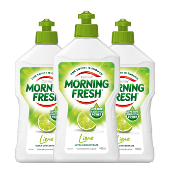 morning fresh晨新辰清澳洲进口浓缩洗洁精 清新青柠400ml*3 高效去油清洗剂