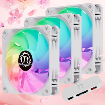 Thermaltake(Tt)枭龙 12 ARGB 雪白版 机箱风扇(ARGB风扇*3/集线器*1/主板同步/减震设计/PWM智能温控)