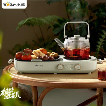 小熊（Bear）电陶炉 围炉煮茶养生壶 煮茶器煮茶炉可煎烤 家用多功能分区控温电陶炉电磁炉不挑器具 DTL-H16P3