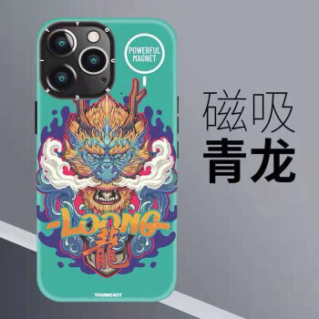 哦咯youngkit磁吸四大神兽系列苹果13promax防摔磨砂iphone手机壳13