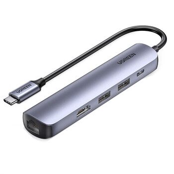 绿联（UGREEN）10919 CM418 五合一多功能拓展坞 Type-C转HDMI+千兆网卡+2口USB3.0+PD100W