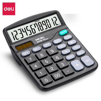 得力（deli） 837ES 办公/财务 双电源12位大屏幕桌面计算器(黑)(台)
