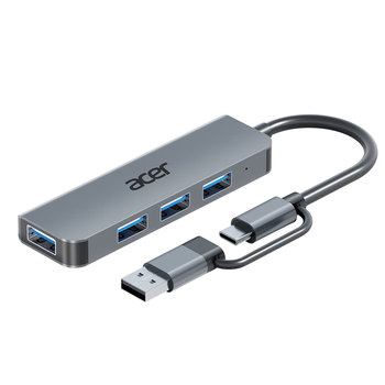 宏碁(acer)type-c/usb3.0分线器 高速四口拓展坞HUB集线器 笔记本台式机电脑手机扩展器铝合金转换器转接头