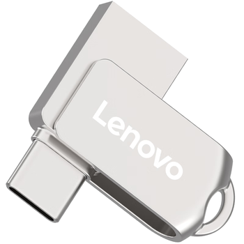 联想（Lenovo）64G 手机U盘 Type-C USB3.2 双接口旋转优盘 金属耐用 商务办公必备 SS360系列银色