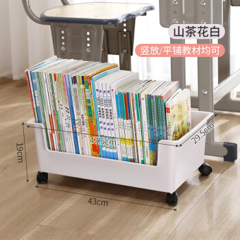 书籍整理盒学生宿舍装书箱 山茶花白 43cmx30cmx19cm【图片 价格 品牌