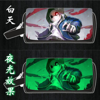 chara和sans污图情头,chara和sans污情头 传说之下学生笔袋sanschara大容量印花文具盒undertale周边传说之下