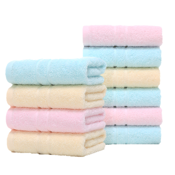 洁丽雅毛巾10条装抗菌A类纯色洗脸家用成人男女情侣加厚毛巾60*30cm70g