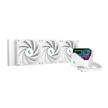 九州风神(DEEPCOOL)冰魔方360CPU一体式水冷散热器白(无限镜像冷头/三相六极马达/PWM调速/磁吸定位安装/LT720白色)