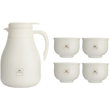 WORLD KITCHEN 康宁米格慕雅杯壶五件组 一键按压 杯底厚实 WK-MGMY5/KZ/JY