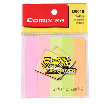 齐心（COMIX）【全网低价】指示便利贴/便签纸/便签本/易事贴/百事贴/标签贴 76*15mm  办公文具凑单/拼单D6015