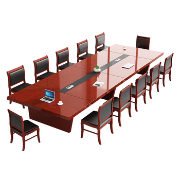 圣黎会议桌贴木皮油漆会议桌办公室洽谈培训桌 3*1.4米会议桌