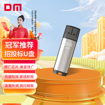 DM大迈 4GB USB2.0 U盘 PD204 银色 招标投标小u盘 企业竞标电脑车载优盘