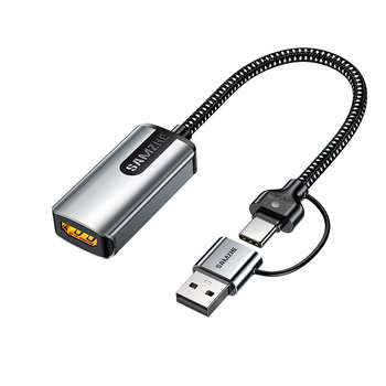 山泽 HDMI视频采集卡4K输入Switch/ps5/NS游戏手机相机平板笔记本电脑直播录制USB/Type-C双输出采集器