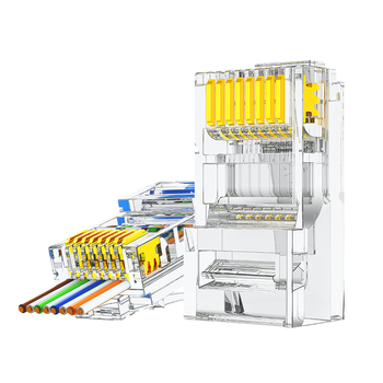 安普康（AMPCOM）六类网络水晶头通孔穿孔式 RJ45千兆CAT6非屏蔽3μ纯铜镀金8P8C6类网线电脑连接头10个 AM179108