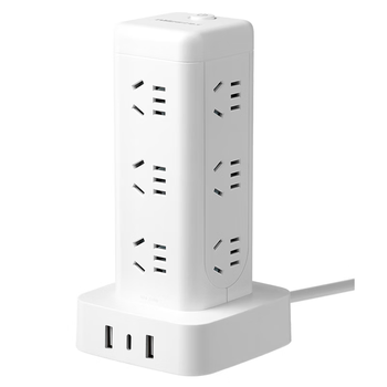 NVC雷士电工立式插座插线板排插插排宿舍用多功能多孔宿舍用usbtypec塔式桌面拖线板EP432L