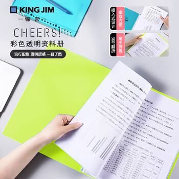 锦宫（KINGJIM）资料收纳册收集册学生试卷整理办公文件透明20页A4资料册黄色CH182T3C数码全网低价