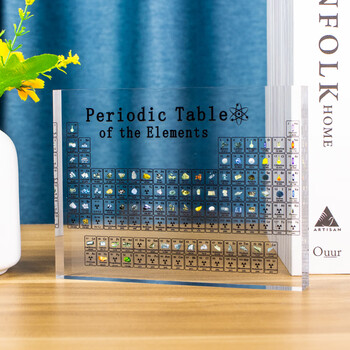 博教元素周期表化学元素亚克力水晶透明摆件 透明图案款150X114X20mm