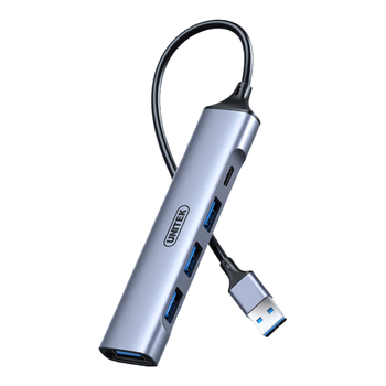 优越者USB3.0分线器4口HUB集线器金属铝合金USB拓展坞带Type-C供电口笔记本电脑外接多插口转接头扩展器