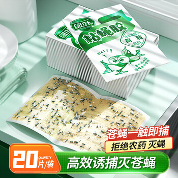 绿叶（Green Leaf）苍蝇粘板粘蝇胶捕蝇灭蝇器20张装 GL02110
