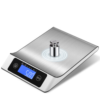 防水电子称精准厨房15kg家用小型克秤高精度食物烘焙公斤 中文15kg/1g