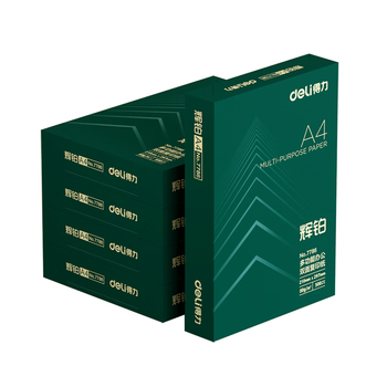 得力（deli）辉铂A4打印纸 80g500张*5包一箱 双面加厚 顺滑打印复印纸 整箱2500张7787【品质升级】