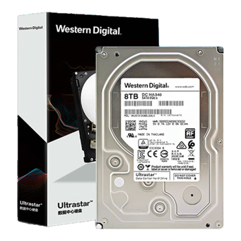 西部数据（WD）8TB 企业级机械硬盘DC HA340 SATA 7200转256MB CMR垂直 服务器硬盘 3.5英寸WUS721208BLE6L4