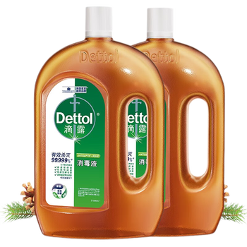 滴露（Dettol） ）消毒液1.8L 杀菌除螨 室内宠物环境消毒 衣物除菌剂 1.8L*2