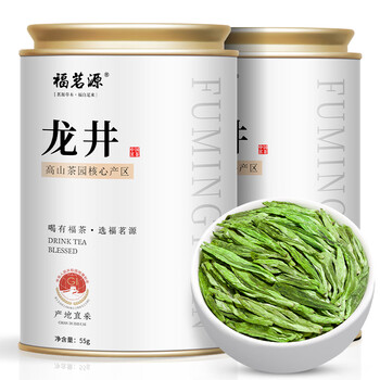福茗源茶叶绿茶 龙井茶 豆香浓香明前2025新茶罐装55g嫩芽春茶叶自己喝