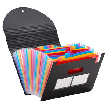 斯图sitoo A4风琴包文件收纳夹开学季学科袋多层可伸缩档案夹学生分类试卷册合同票据资料册 6279带盖12格