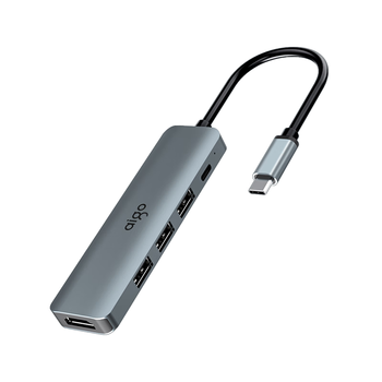 爱国者(aigo)Type-C扩展坞USB分线器HDMI转接头 HUB集线器 笔记本转接器 PD100W快充 USB拓展坞T05-H1(金属)