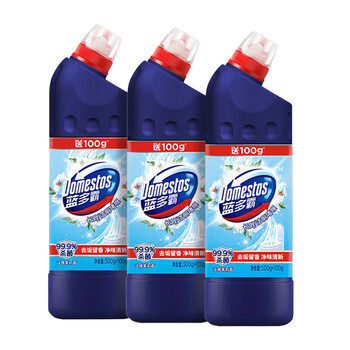 蓝多霸（DOMESTOS） 清洁剂 长效洁厕啫喱冰川山泉香600G*3瓶 清洁去垢 留香