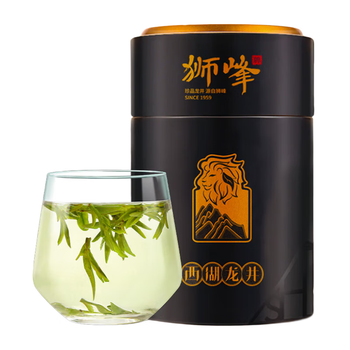 狮峰牌2025年新茶上市绿茶西湖龙井茶叶春茶明前特级精品100g信字罐装