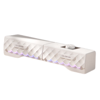 COLORFIRE电脑音响音箱 家用桌面台式机笔记本游戏音箱 RGB炫酷灯效 可拆分体式音响 白色 FS-D2101