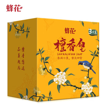 蜂花 故宫文创-蜂花檀香皂 木质香氛香闻十里誉亘四宫 105g*3块/组