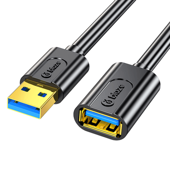 毕亚兹 USB3.0延长数据线 5米 usb3.0高速传输数据线 公对母 AM/AF U盘鼠标键盘加长线 黑色 XL18