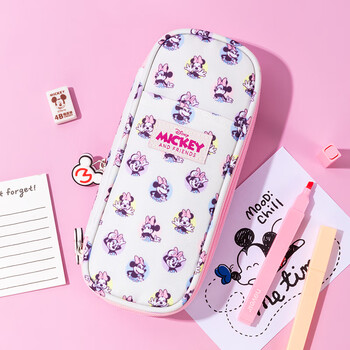 迪士尼（Disney）笔袋小学生 大容量高颜值文具盒铅笔盒文具袋男孩女孩上学学习用品开学季礼物 粉色