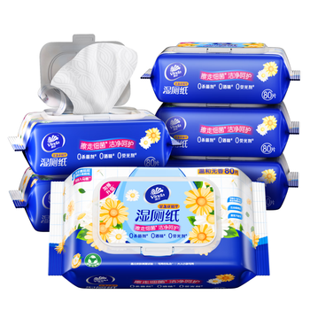 维达（Vinda）金盏花湿厕纸 家庭装80片*6包 加大加厚杀菌湿纸巾厕纸湿厕卫生纸