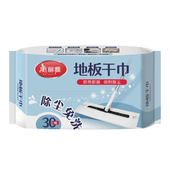 美丽雅拖把免手洗静电除尘纸一次性懒人擦地墩平板替换拖布20*30cm*30张