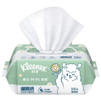 舒洁湿厕纸100抽*1包体验用洋甘菊+芦荟精华洁厕湿巾湿纸巾厕纸