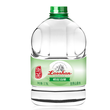 崂山山泉水饮用水 水源地灌装泡茶用水 家用大桶水3.78L*4桶 热门商品