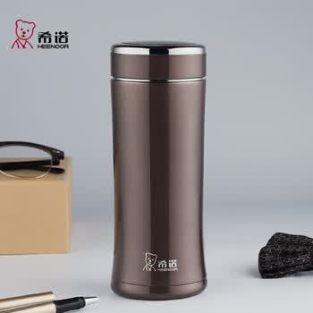 希诺（heenoor）保温杯 不锈钢泡茶杯子商务车载水杯XN-3001栗色 400mL礼盒装