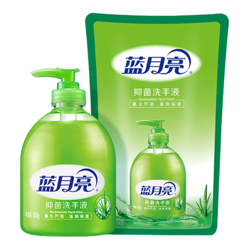 蓝月亮 洗手液泡沫丰富滋润保湿芦荟抑菌99.9%500g+洗手液补充装500g