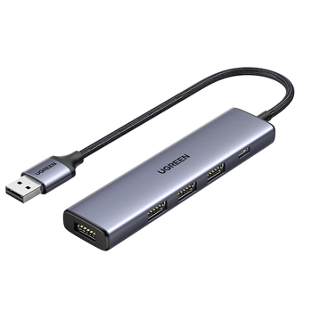 绿联USB扩展器3.0扩展坞 拓展坞高速分线器4口HUB集线器 笔记本台式电脑转换器转接头延长线带供电口