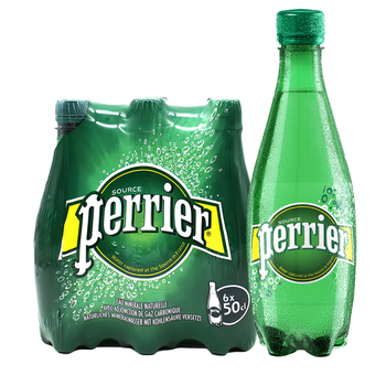 Perrier 巴黎水 法国进口气泡水 0糖0卡0脂 原味矿泉水500ml*6瓶