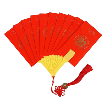 递乐2026国潮现金扇子红包折叠红包仪式感新年通用10卡位 S01扇子红包