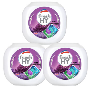 清可新4合1洗衣凝珠浓缩洗衣液球 持久留香/薰衣草60粒*3盒装