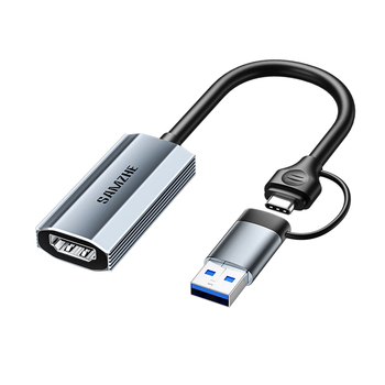 山泽HDMI视频采集卡4K60Hz高清输入Switch/PS5/NS笔记本电脑手机抖音直播MS2130相机录制USB3.0/Type-C